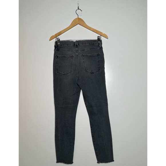 Good American Grey Good Waist Crop Raw Hem Skinny Jeans Size 29 - Picture 4 of 8